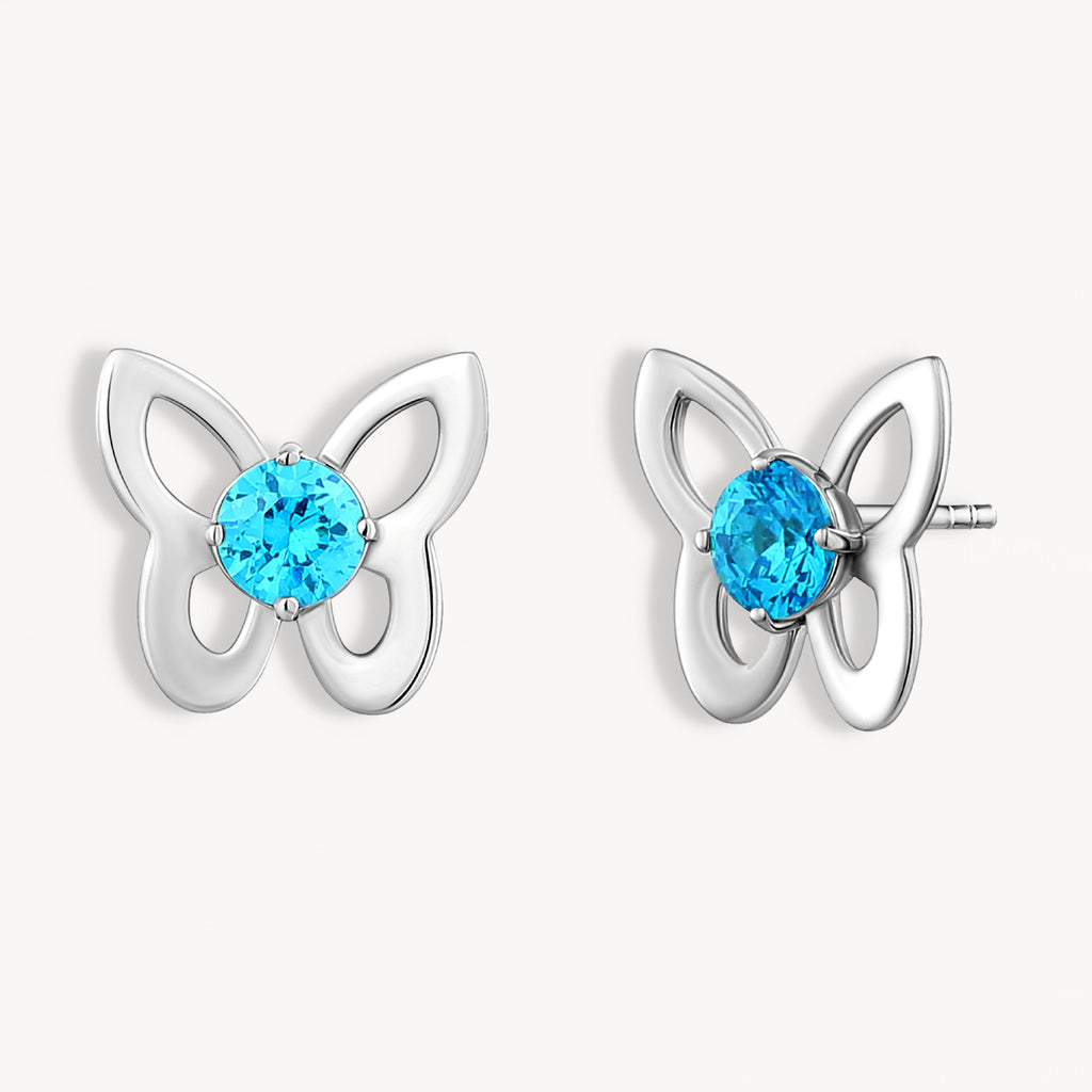 925 STERLING SILVER BUTTERFLY STUD EARRINGS