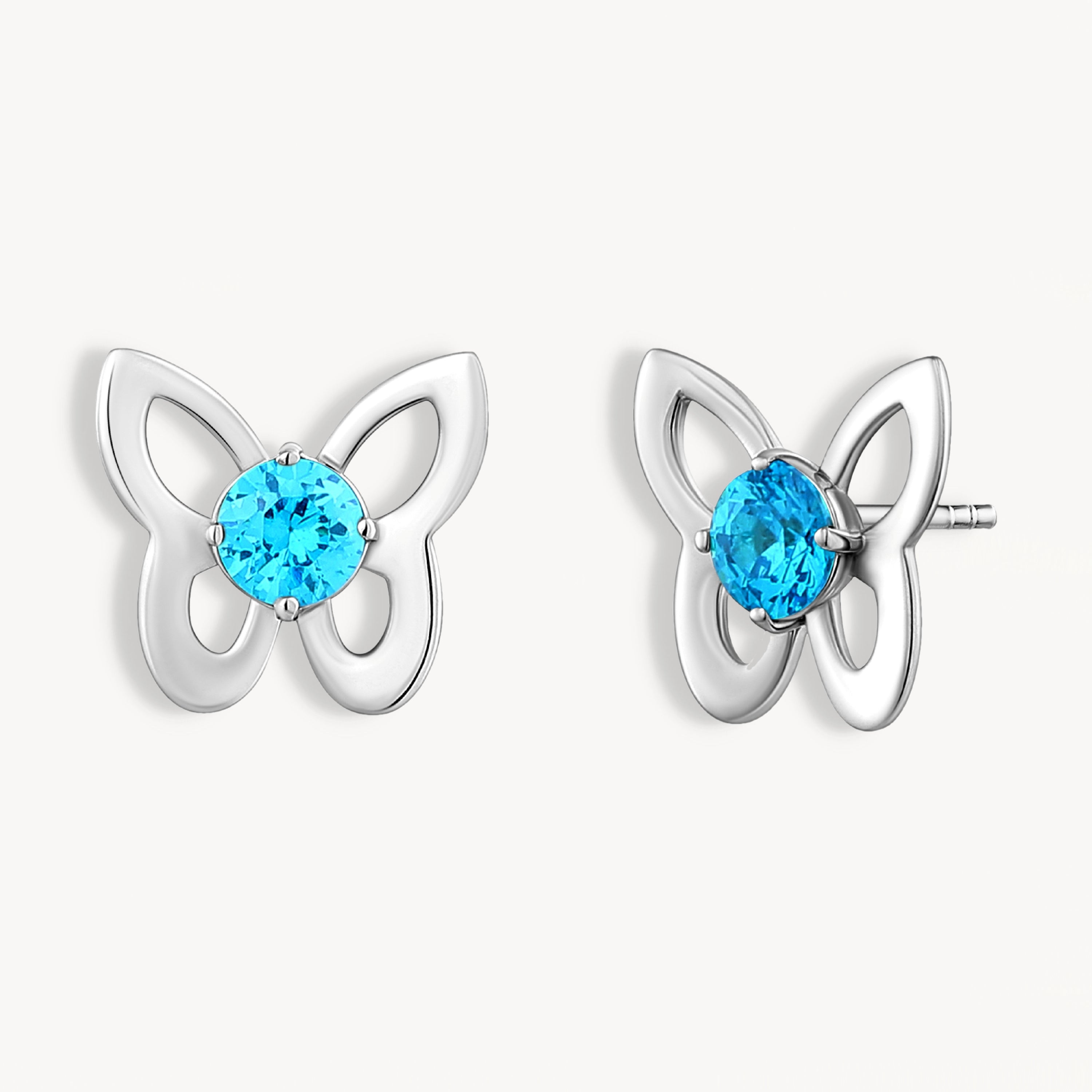 925 STERLING SILVER BUTTERFLY STUD EARRINGS