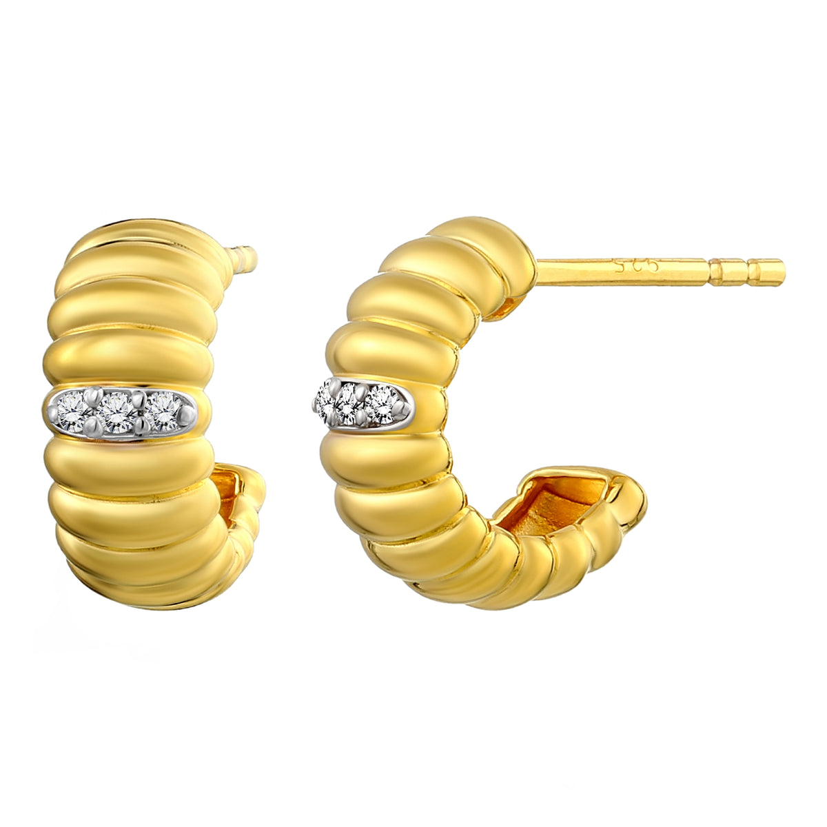 925 STERLING SILVER SMALL EARRINGS WITH CUBIC ZIRCONIA