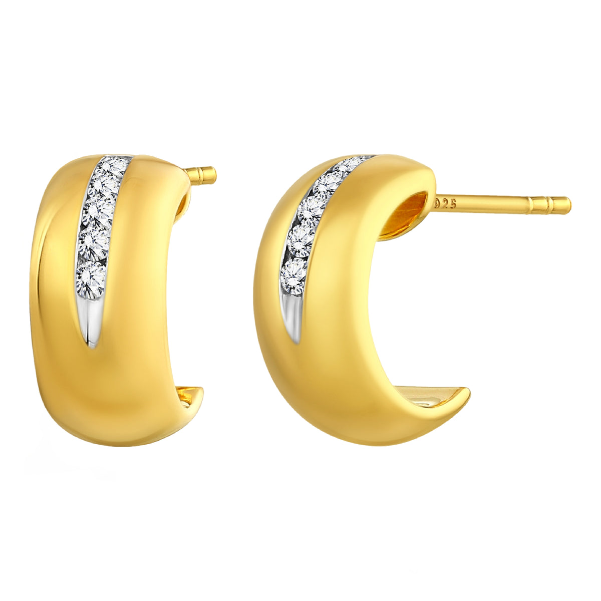 925 STERLING SILVER SMALL EARRINGS WITH CUBIC ZIRCONIA