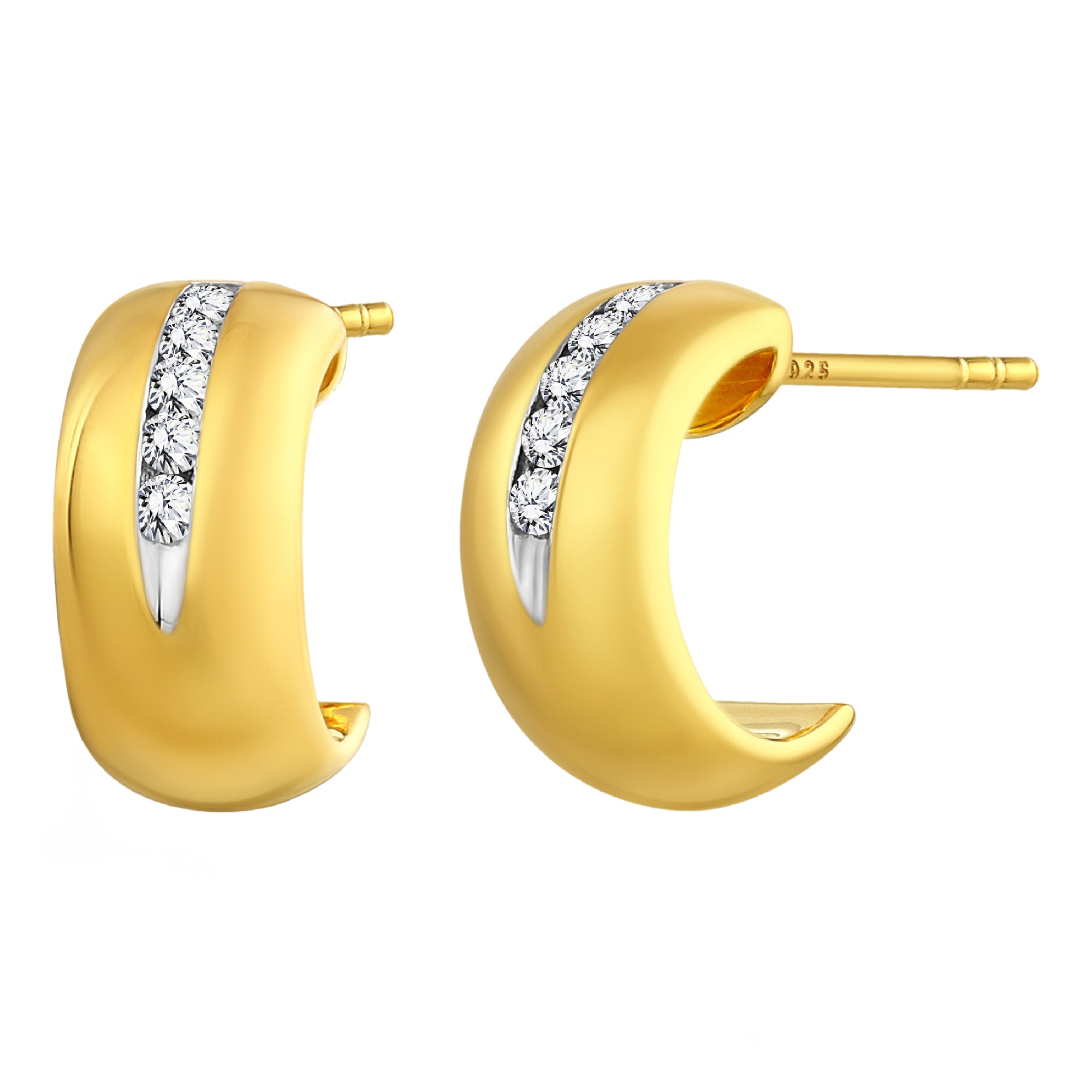 925 STERLING SILVER SMALL EARRINGS WITH CUBIC ZIRCONIA