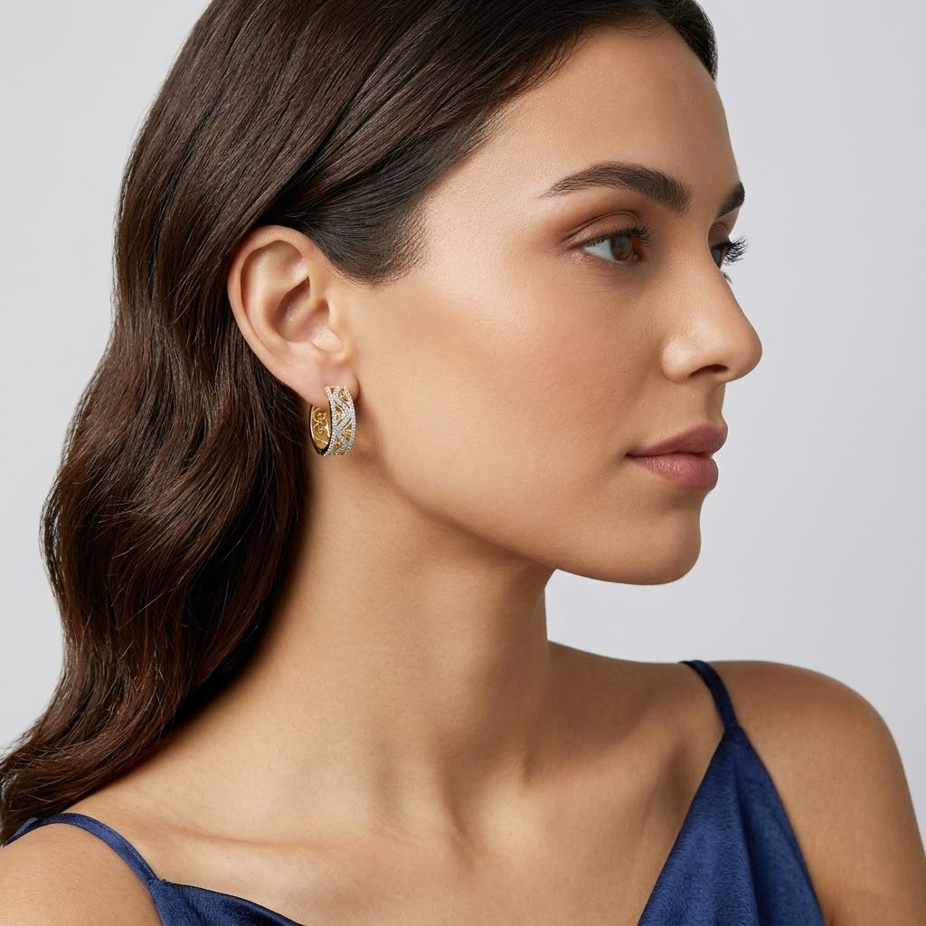 925 STERLING SILVER EARRINGS WITH CUBIC ZIRCONIA