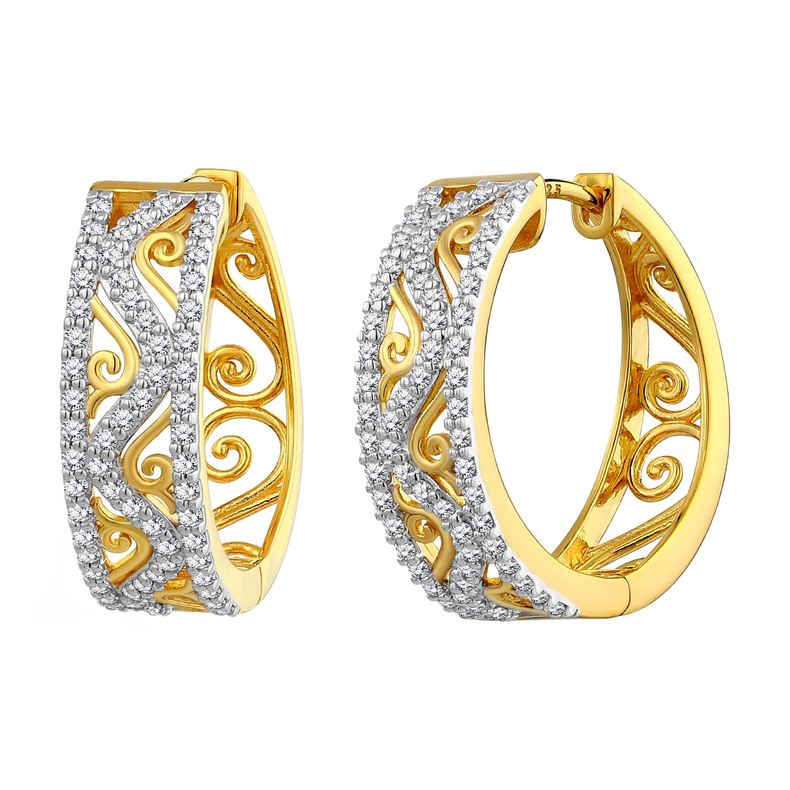 925 STERLING SILVER EARRINGS WITH CUBIC ZIRCONIA