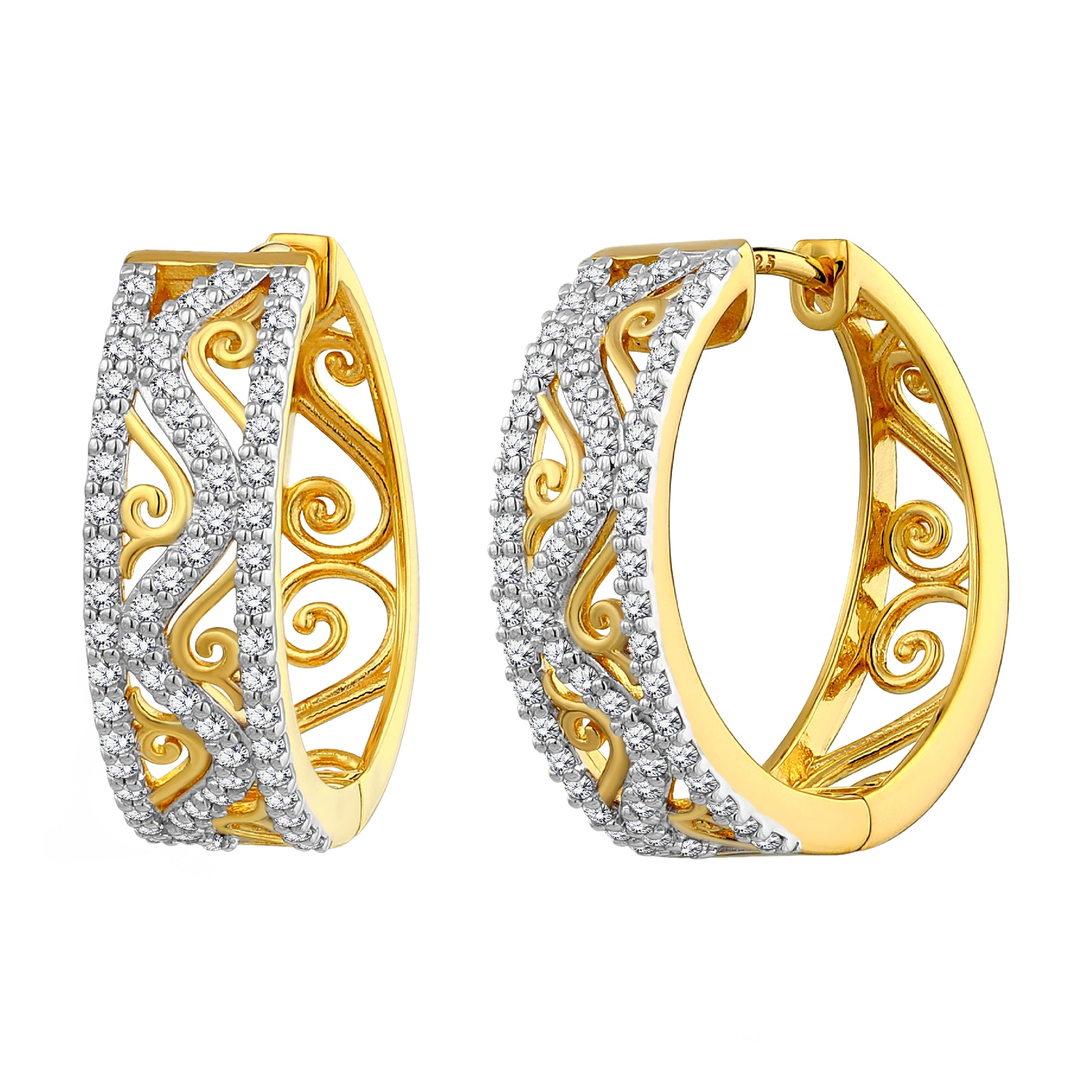 925 STERLING SILVER EARRINGS WITH CUBIC ZIRCONIA