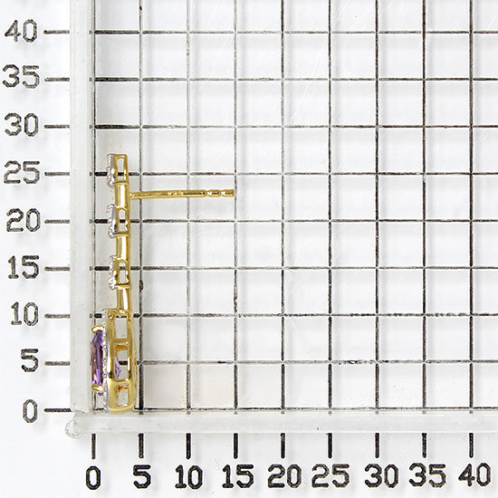 925 STERLING SILVER AMETHYST DROP EARRINGS