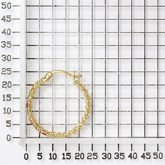 925 STERLING SILVER HOOP MULTICOLORED EARRINGS