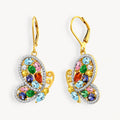 925 STERLING SILVER BUTTERFLY MULTICOLORED EARRINGS