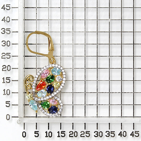 925 STERLING SILVER BUTTERFLY MULTICOLORED EARRINGS