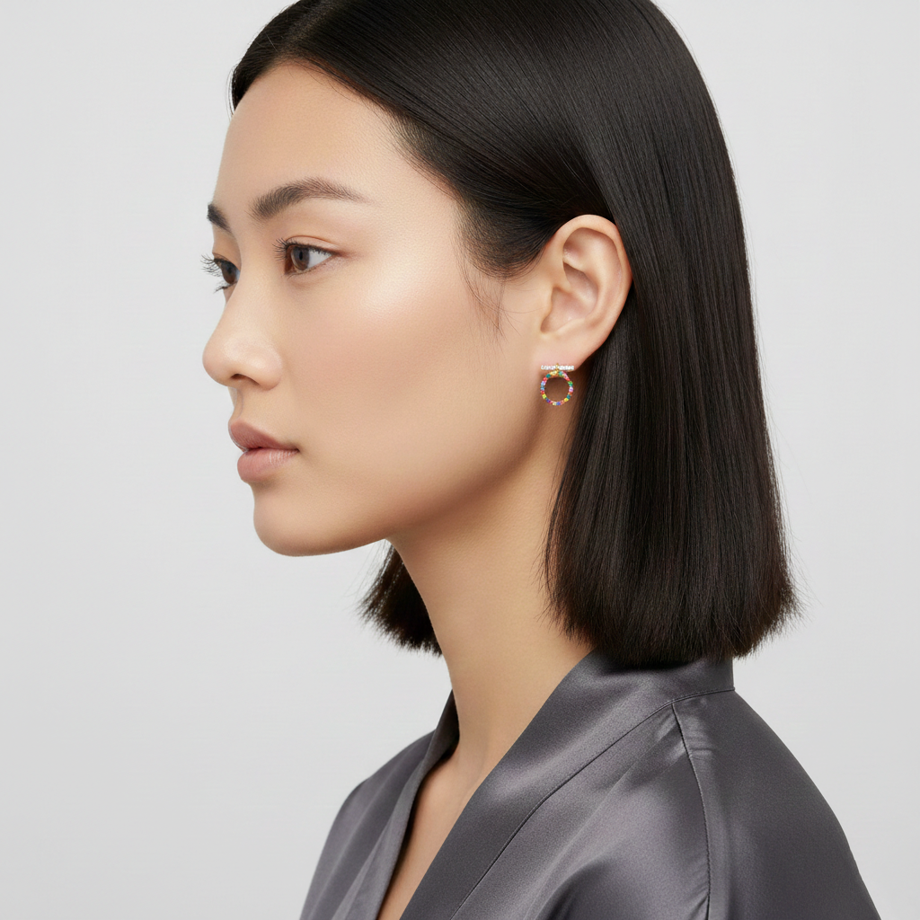 925 STERLING SILVER MULTICOLORED EARRINGS