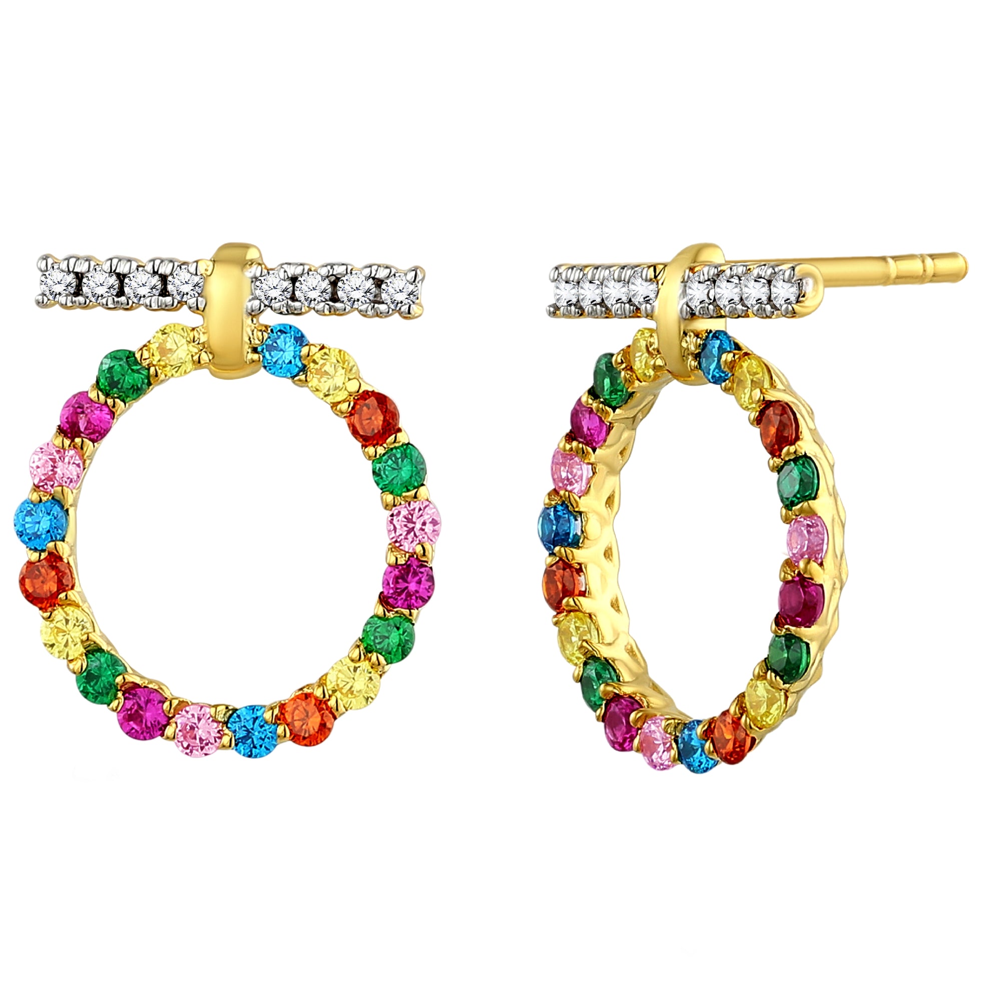 925 STERLING SILVER MULTICOLORED EARRINGS
