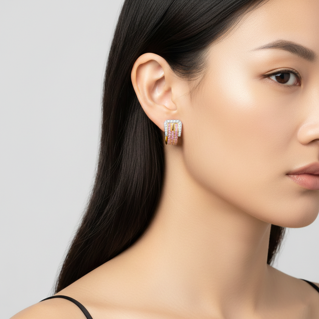 925 STERLING SILVER EARRINGS WITH CUBIC ZIRCONIA