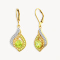925 STERLING SILVER PERIDOT PEPPERMINT DROP EARRINGS