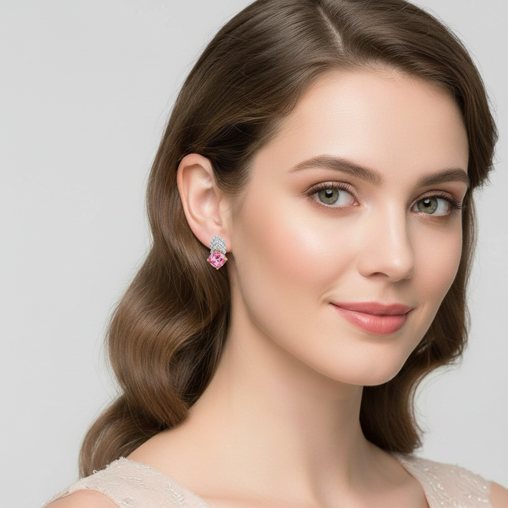 925 STERLING SILVER EARRINGS WITH CUBIC ZIRCONIA