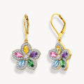 925 STERLING SILVER FLOWER MULTICOLORED EARRINGS