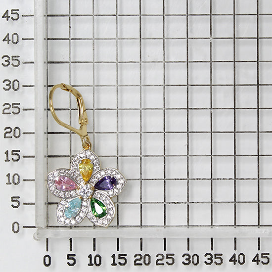 925 STERLING SILVER FLOWER MULTICOLORED EARRINGS