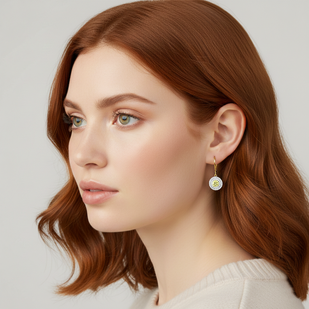 925 STERLING SILVER PERIDOT PEPPERMINT EARRINGS