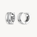925 STERLING SILVER HUGGIE EARRINGS WITH CUBIC ZIRCONIA