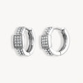 925 STERLING SILVER HUGGIE EARRINGS WITH CUBIC ZIRCONIA