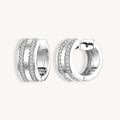 925 STERLING SILVER HUGGIE EARRINGS WITH CUBIC ZIRCONIA