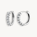925 STERLING SILVER HUGGIE EARRINGS WITH CUBIC ZIRCONIA