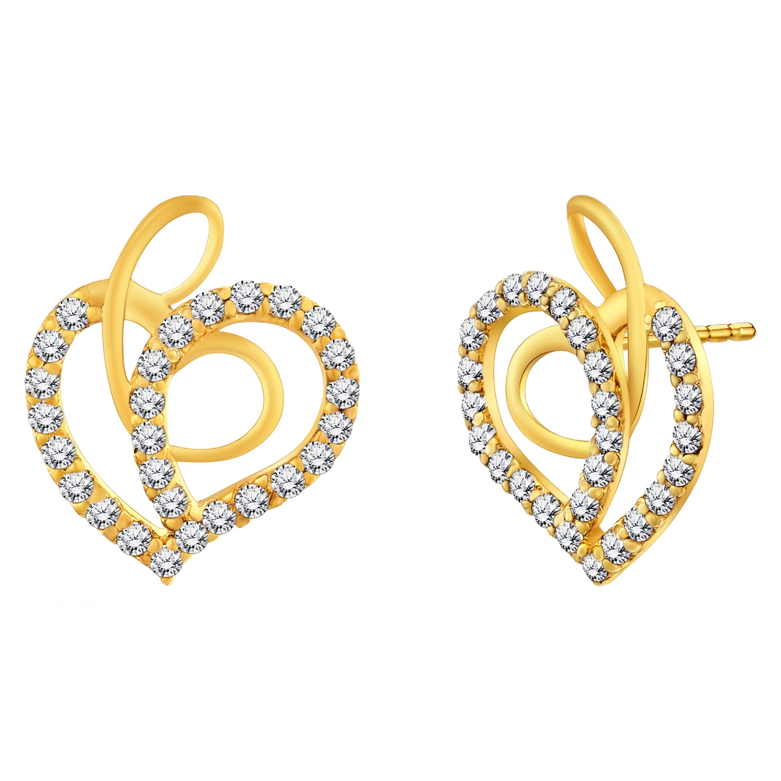 925 STERLING SILVER HEART EARRINGS WITH CUBIC ZIRCONIA