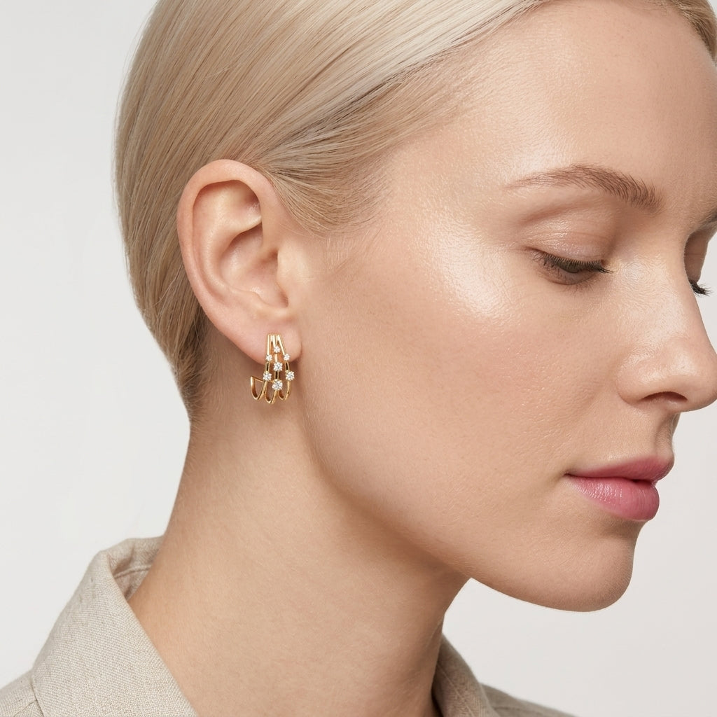 925 STERLING SILVER EARRINGS WITH CUBIC ZIRCONIA