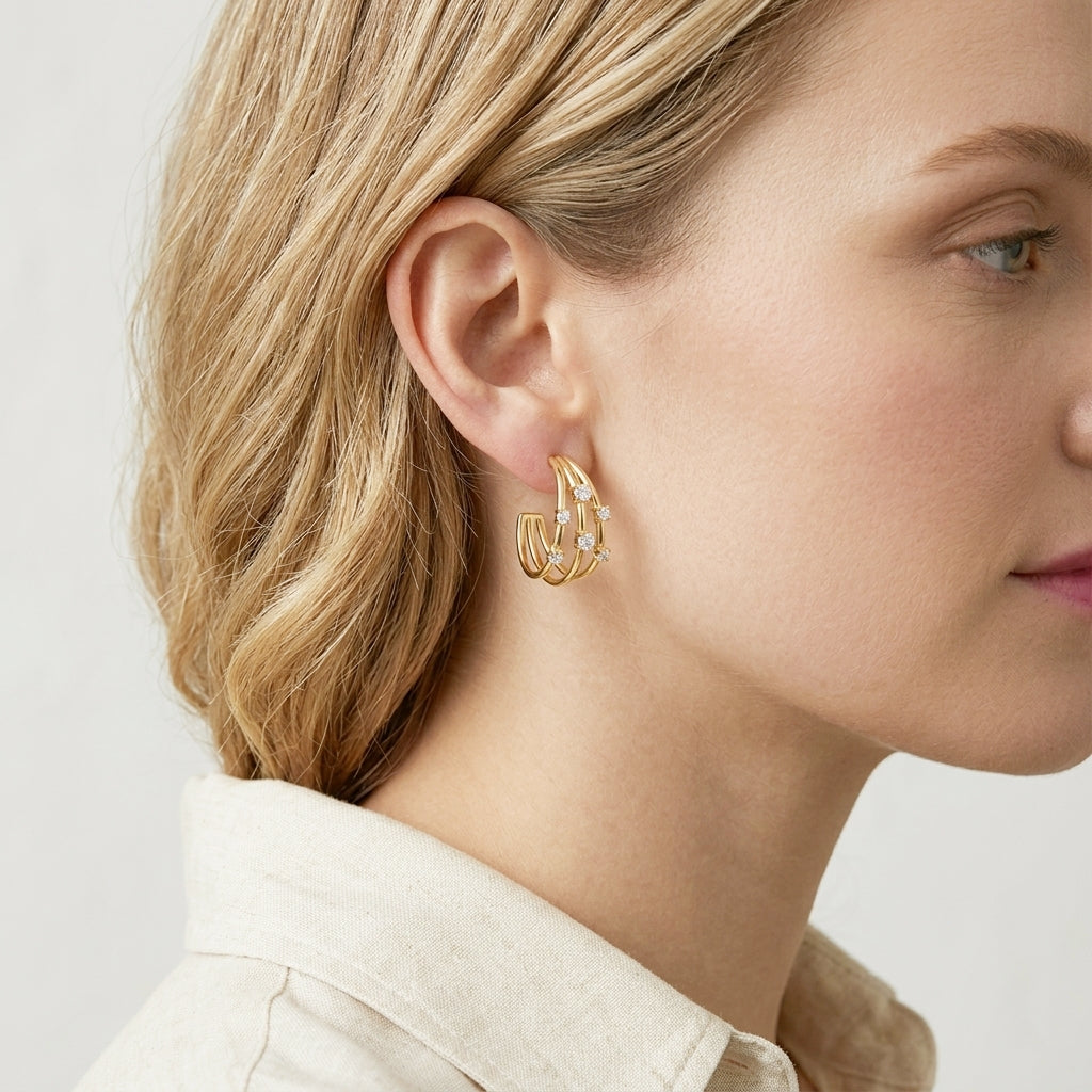 925 STERLING SILVER EARRINGS WITH CUBIC ZIRCONIA