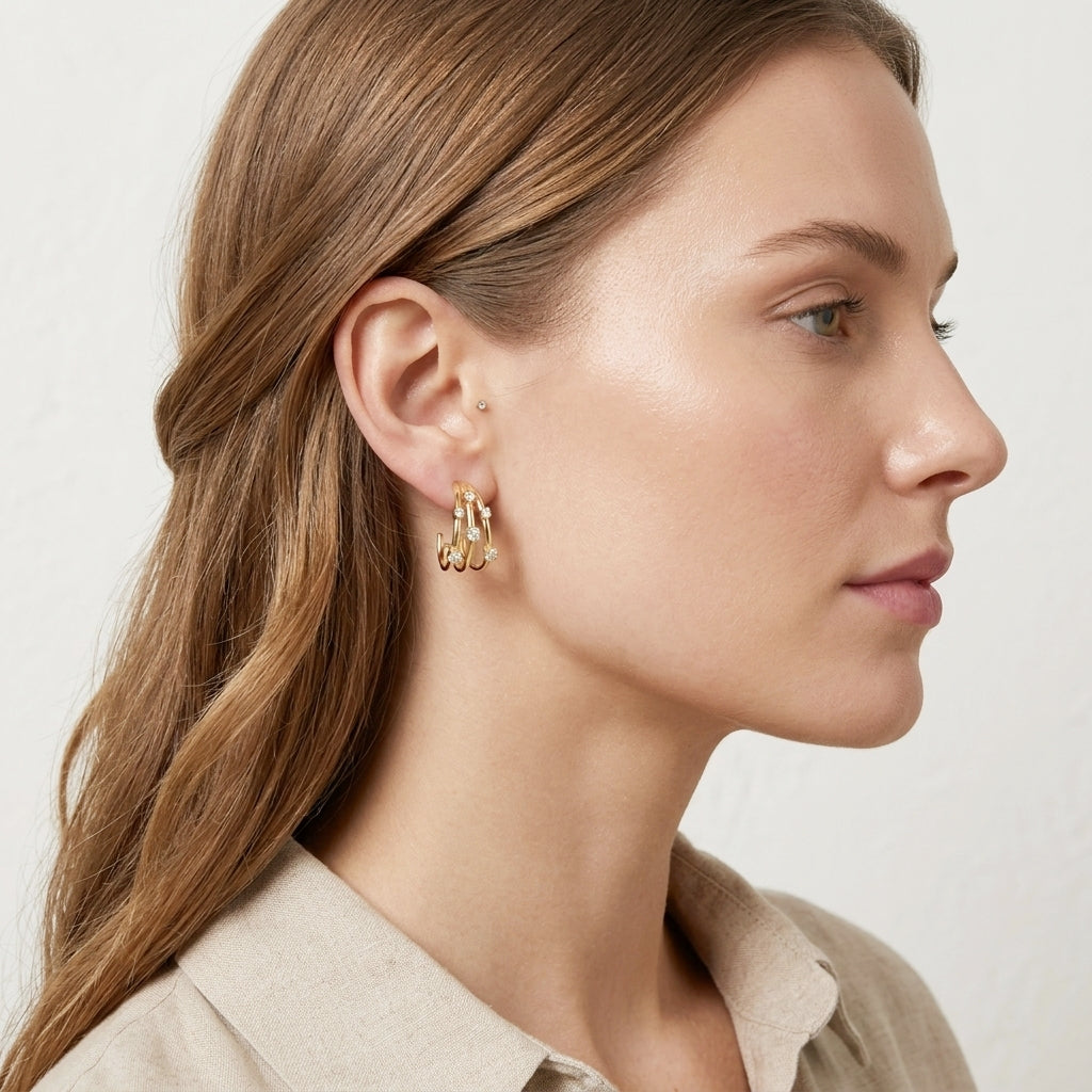 925 STERLING SILVER EARRINGS WITH CUBIC ZIRCONIA