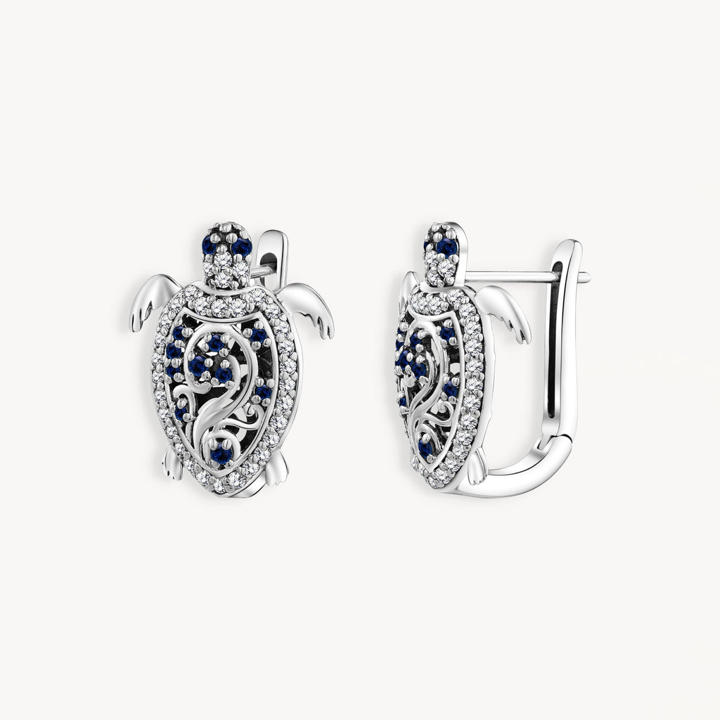 925 STERLING SILVER SEA TURTLE EARRINGS