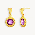 925 STERLING SILVER EARRINGS WITH BRAZIL AMETHYST