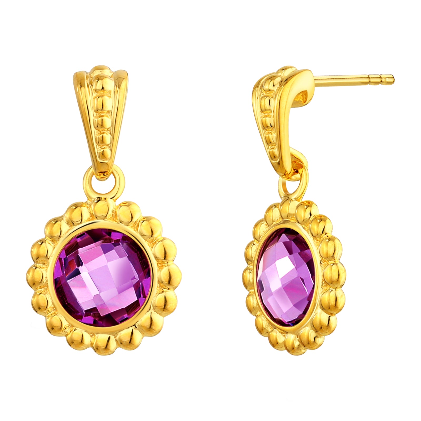 925 STERLING SILVER EARRINGS WITH BRAZIL AMETHYST