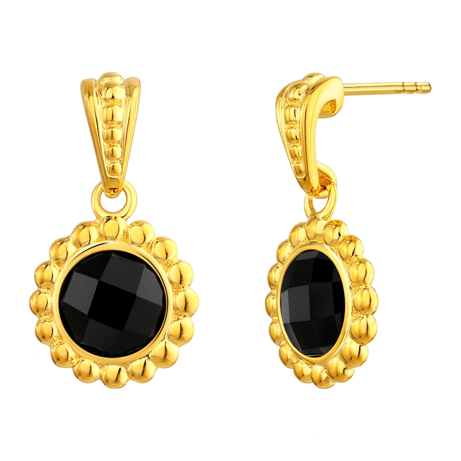 925 STERLING SILVER EARRINGS WITH BLACK ONYX