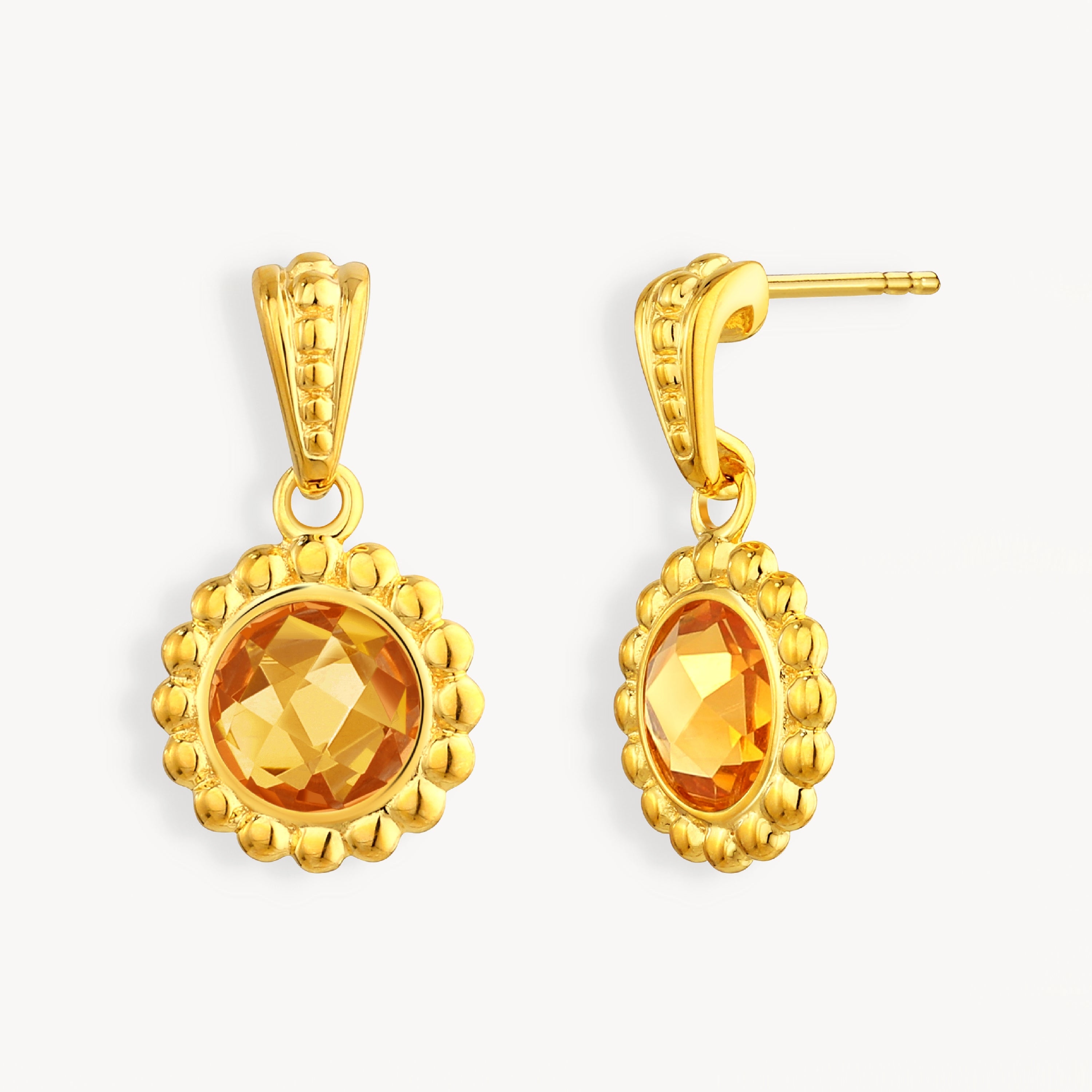 925 STERLING SILVER EARRINGS WITH CITRINE