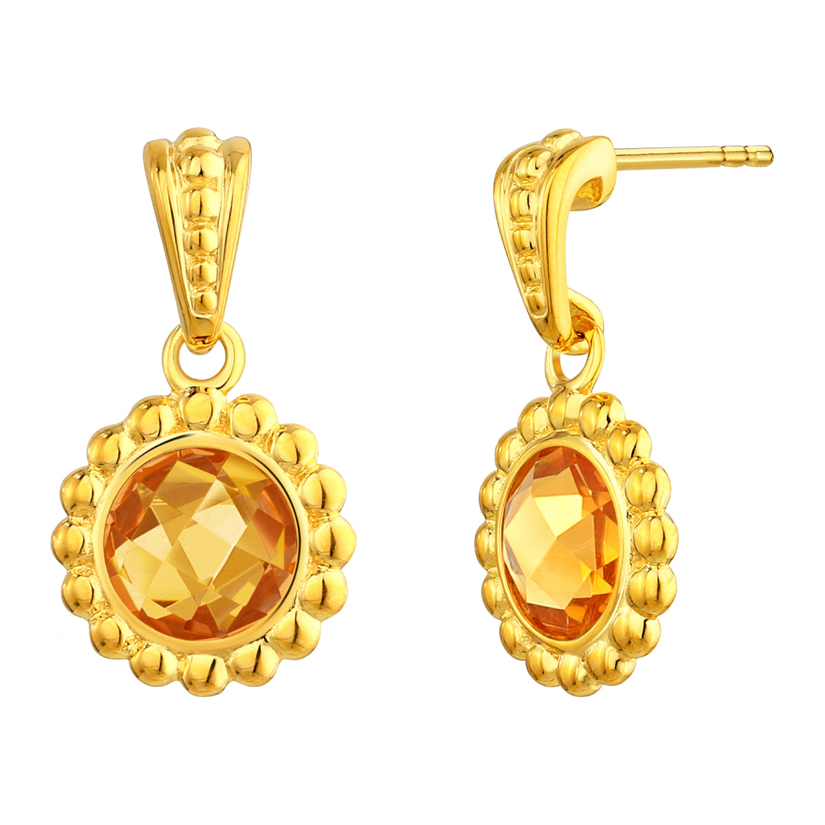 925 STERLING SILVER EARRINGS WITH CITRINE