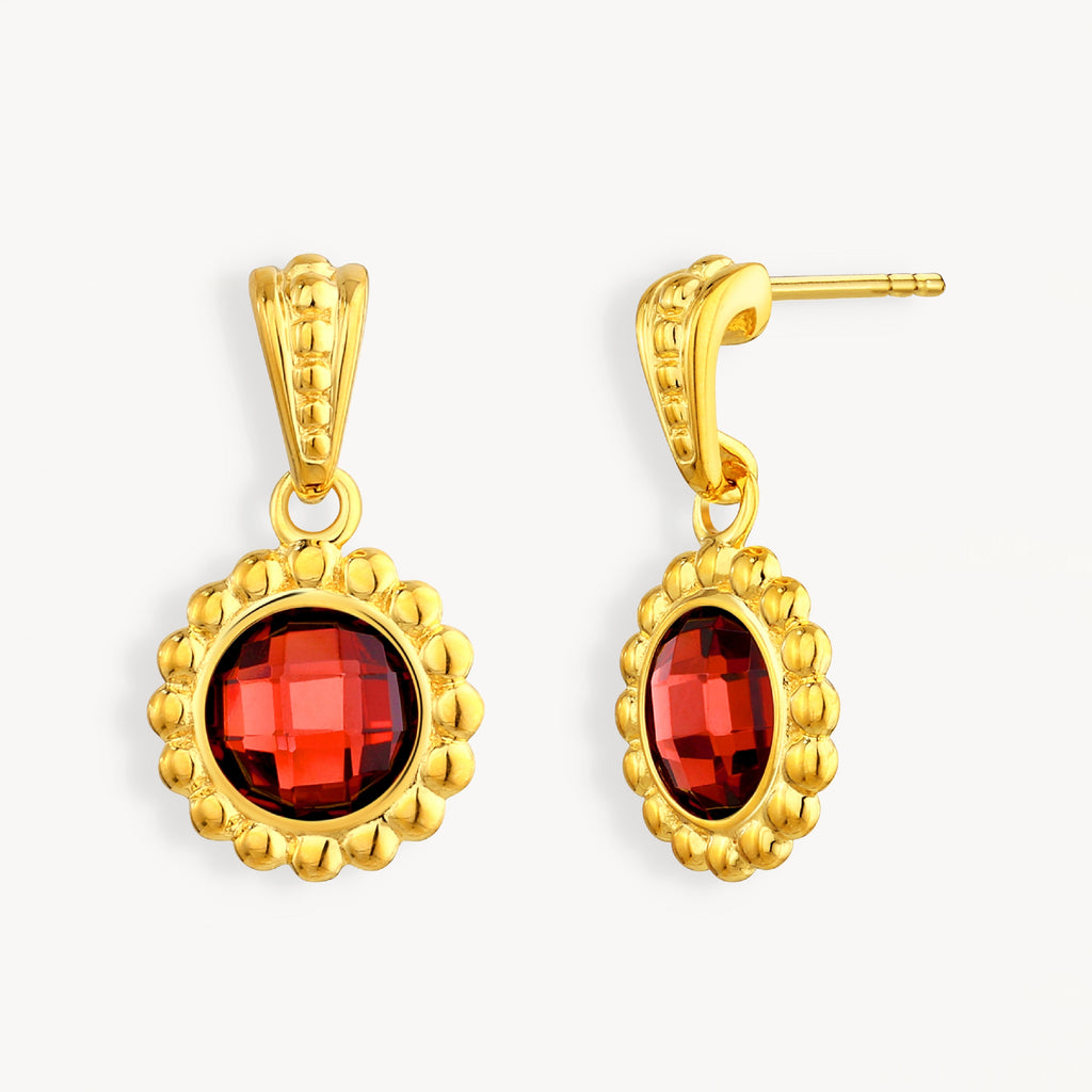 925 STERLING SILVER EARRINGS WITH GARNET