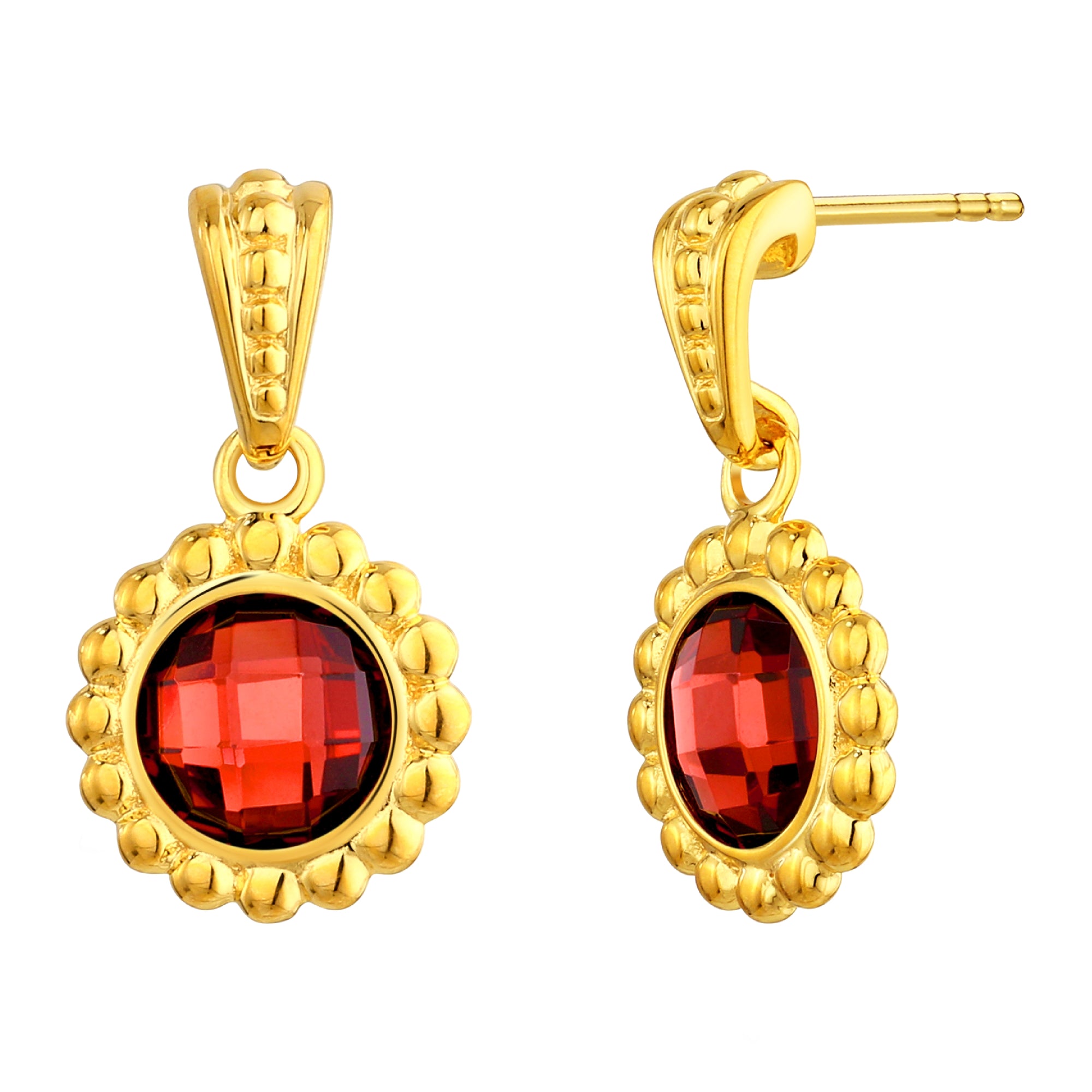 925 STERLING SILVER EARRINGS WITH GARNET