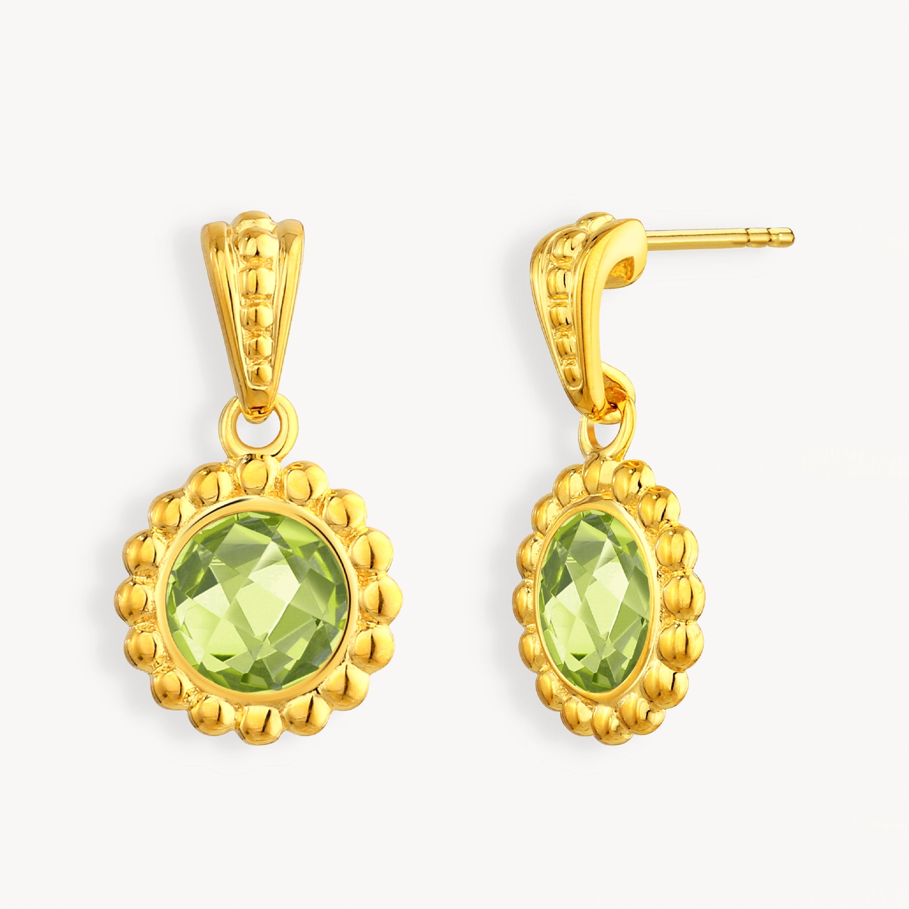 925 STERLING SILVER EARRINGS WITH PERIDOT