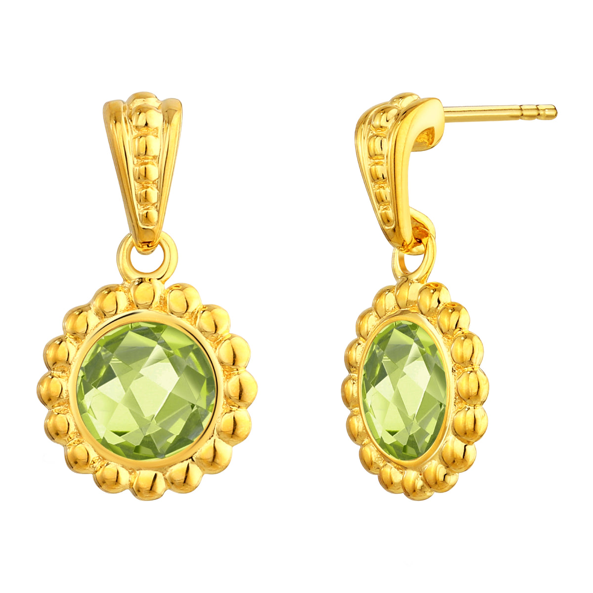 925 STERLING SILVER EARRINGS WITH PERIDOT