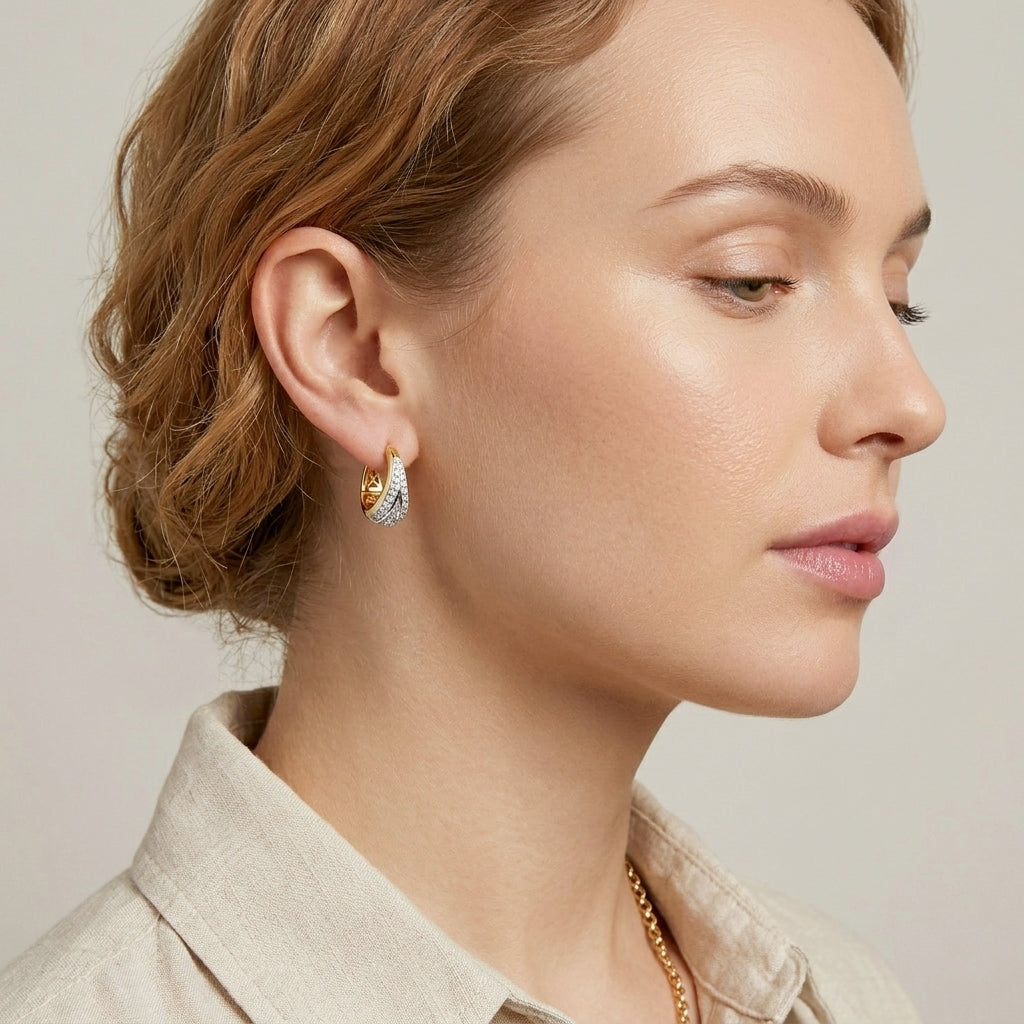925 STERLING SILVER EARRINGS WITH CUBIC ZIRCONIA