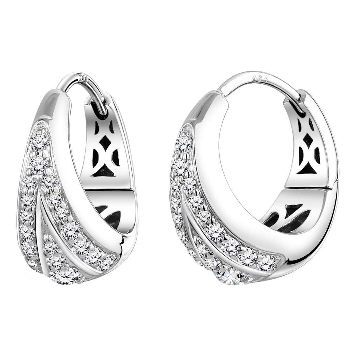 925 STERLING SILVER EARRINGS WITH CUBIC ZIRCONIA