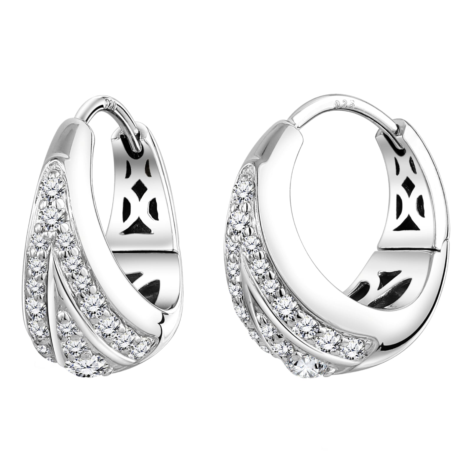 925 STERLING SILVER EARRINGS WITH CUBIC ZIRCONIA
