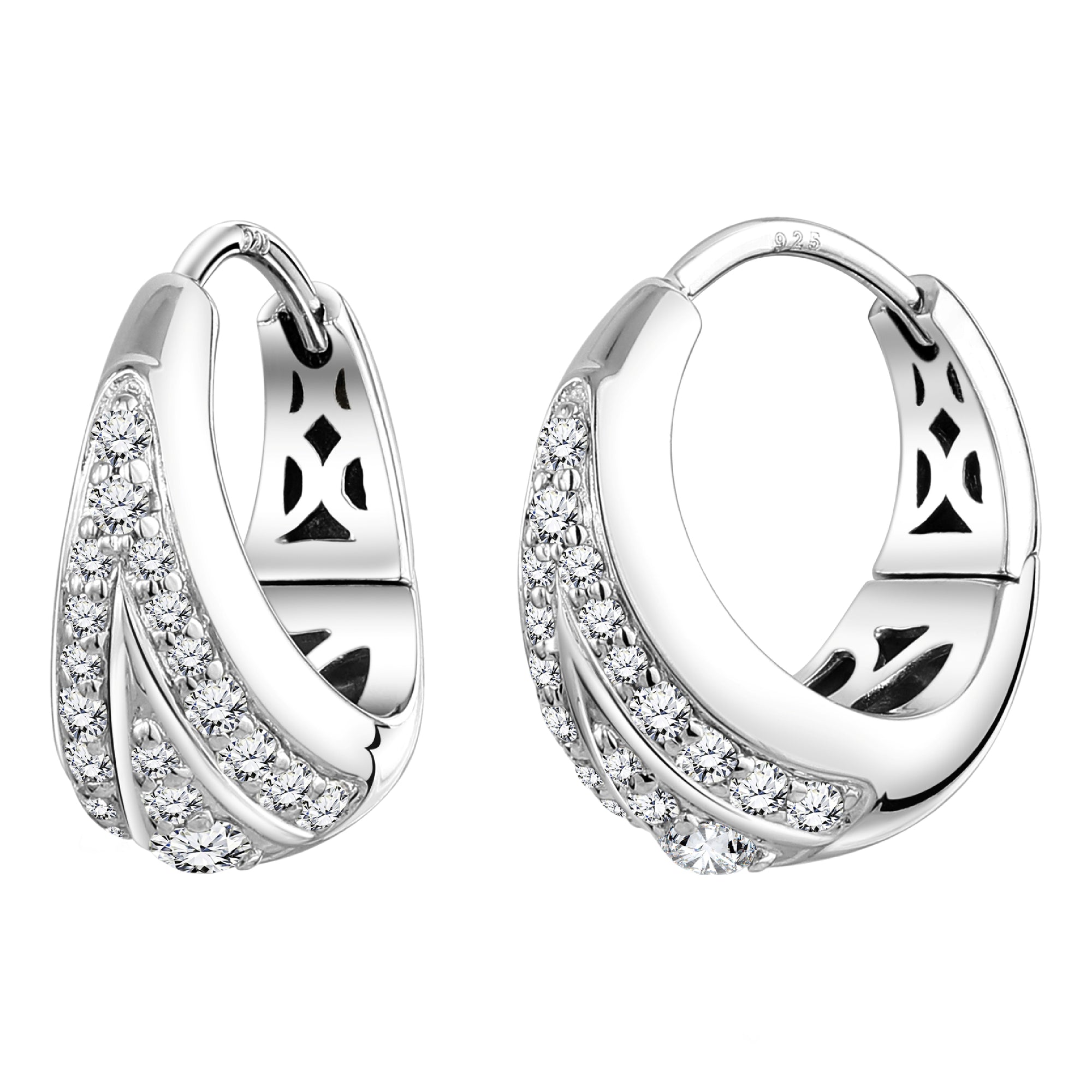 925 STERLING SILVER EARRINGS WITH CUBIC ZIRCONIA