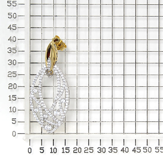 925 STERLING SILVER OPEN WORK EARRINGS WITH CUBIC ZIRCONIA