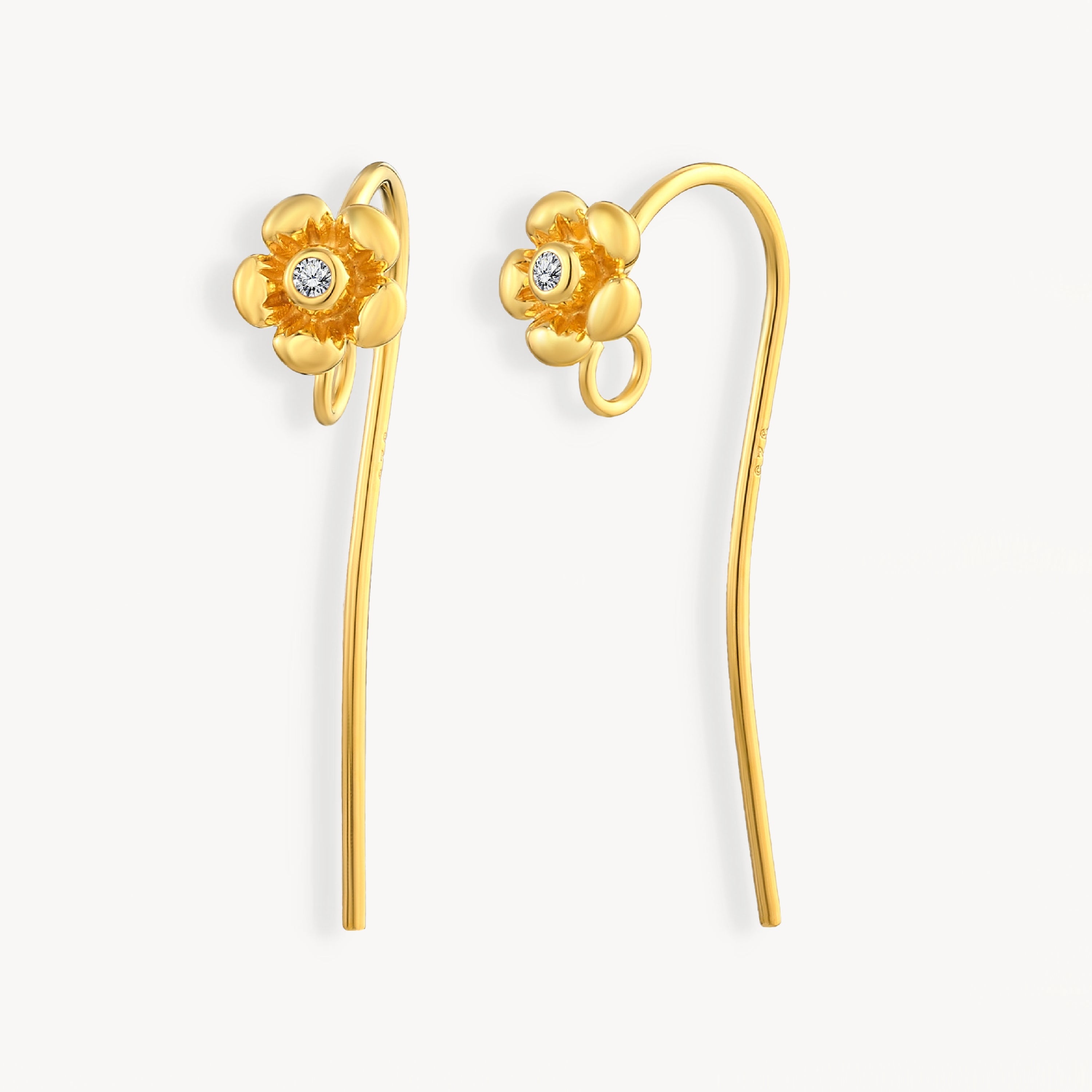 925 STERLING SILVER FLOWER EARRINGS
