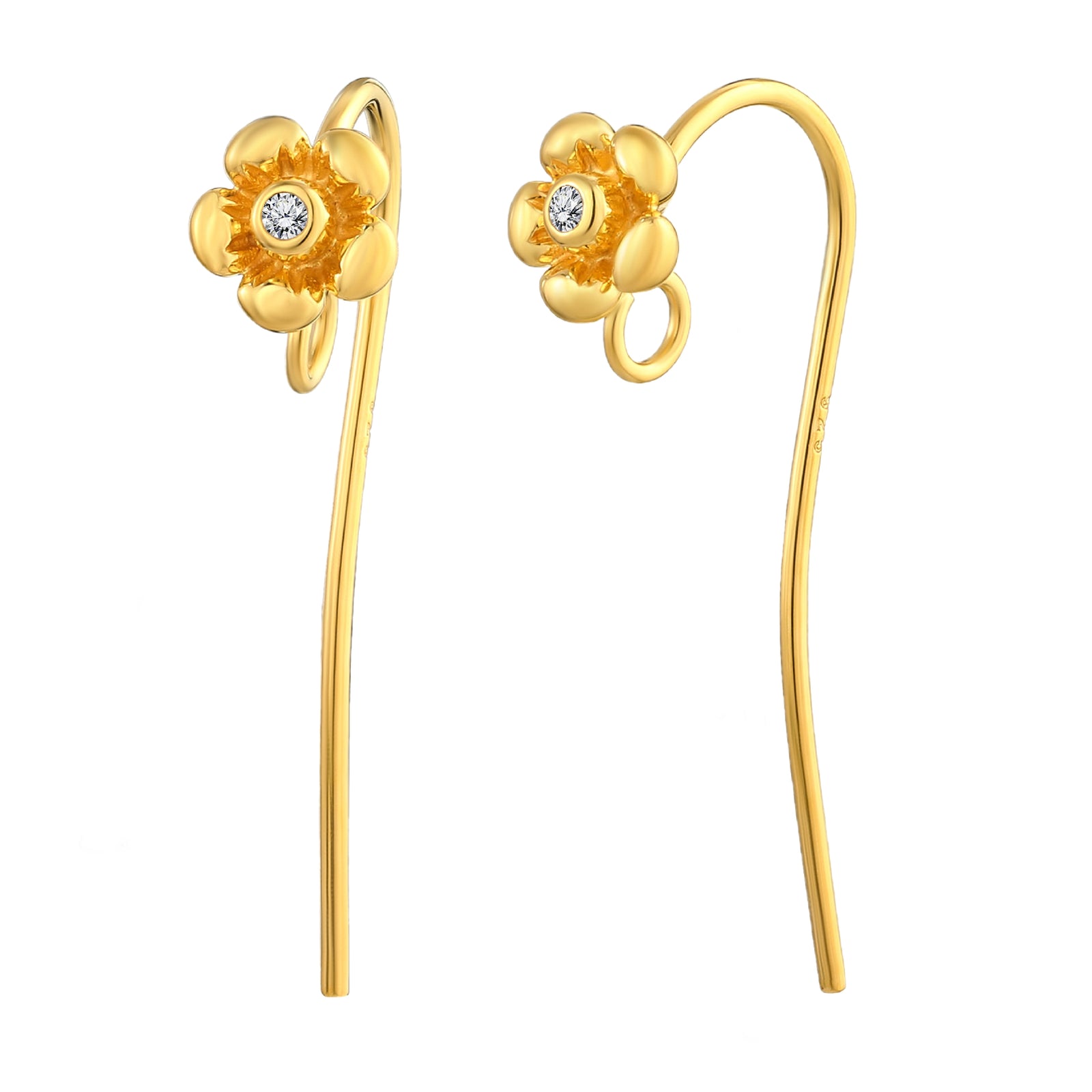 925 STERLING SILVER FLOWER EARRINGS