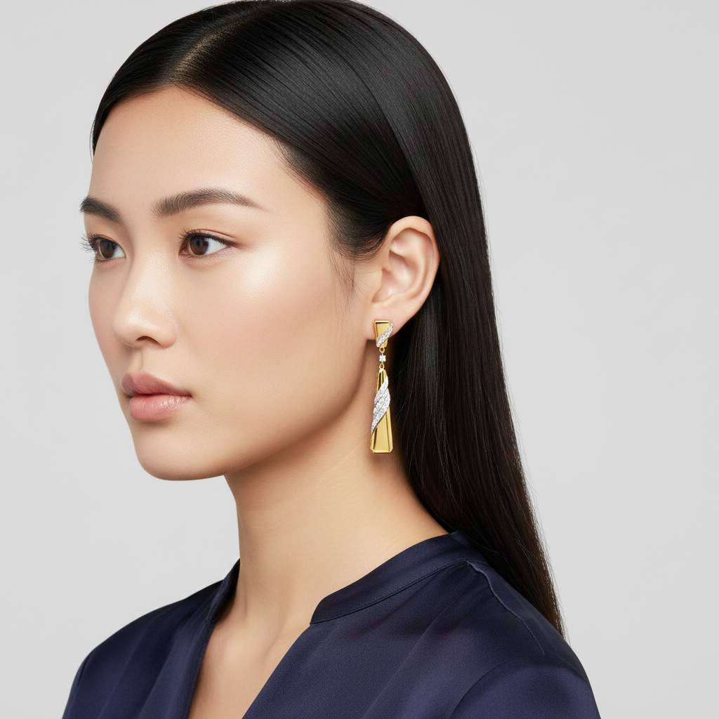925 STERLING SILVER OPEN WORK EARRINGS WITH CUBIC ZIRCONIA