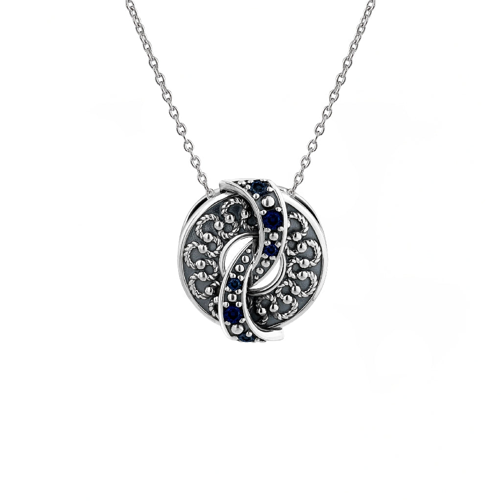 925 STERLING SILVER FANCY PENDANT NECKLACE