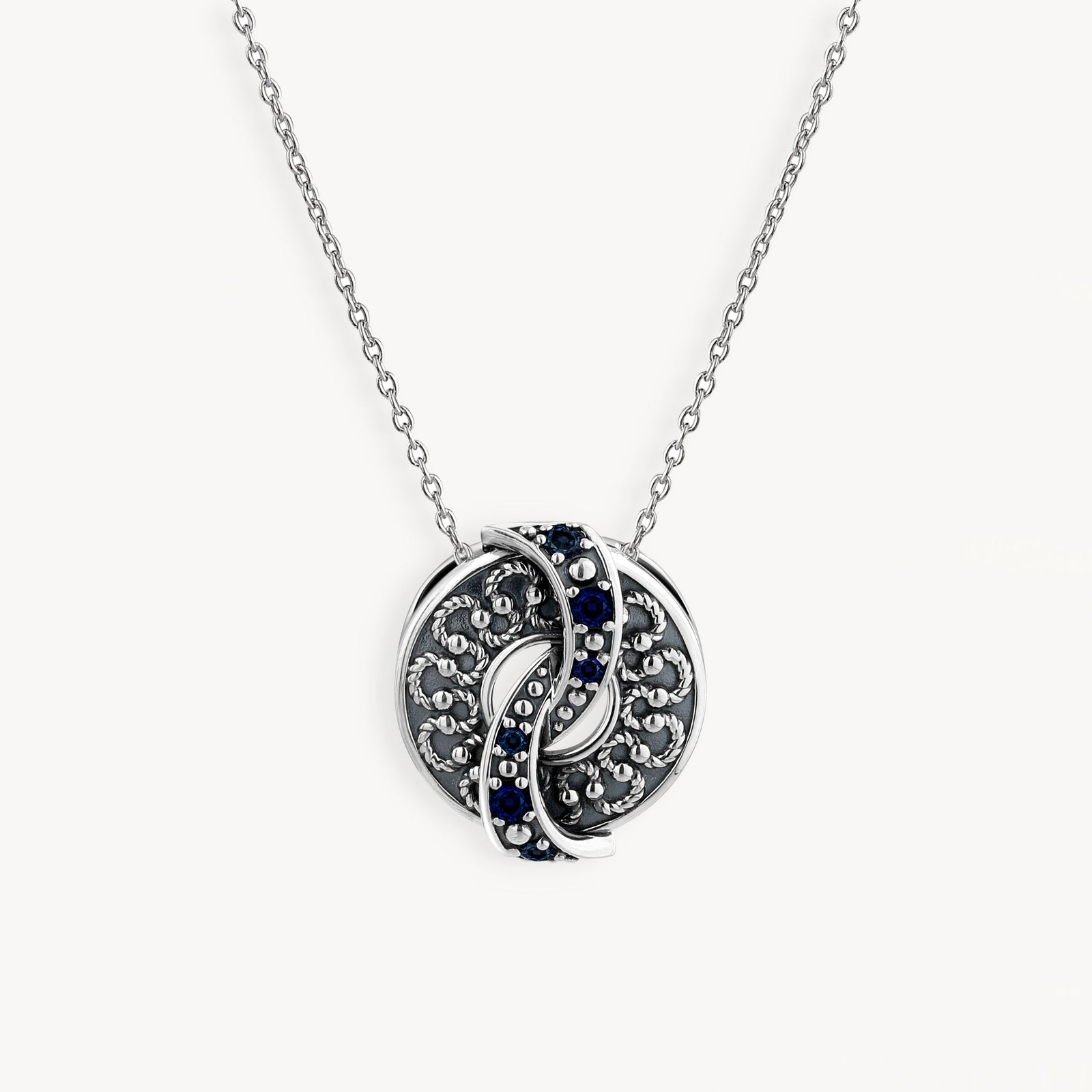 925 STERLING SILVER FANCY PENDANT NECKLACE