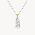 925 STERLING SILVER OPEN WORK DANGLED PENDANT WITH CUBIC ZIRCONIA