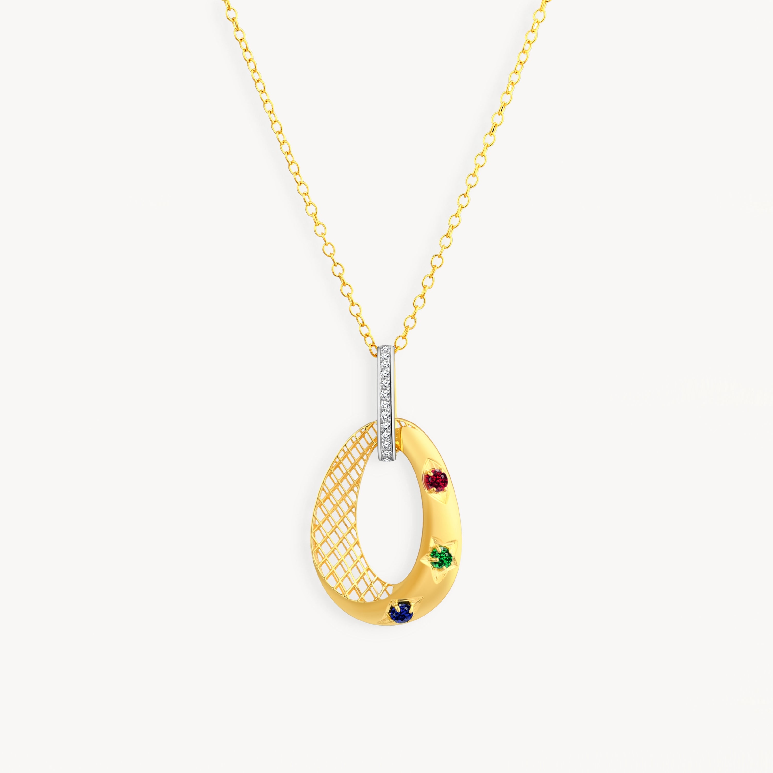 925 STERLING SILVER PENDANT WITH STONE